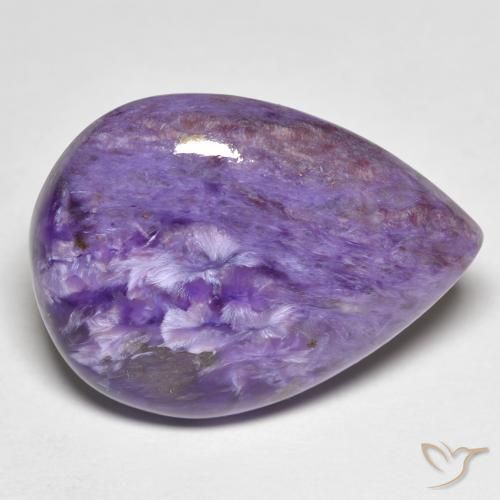 Charoite Medium Dark-Violet Natural 14.25ct, Formato de pêra, Opaco