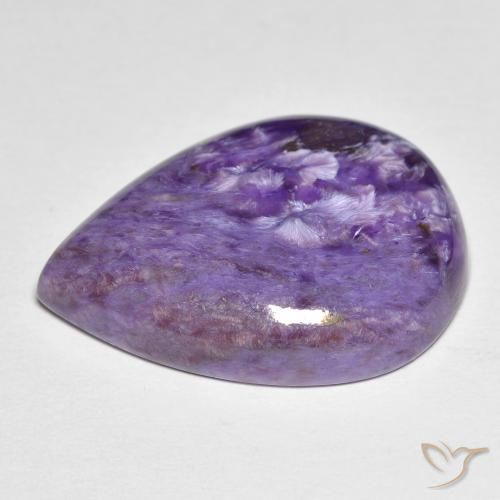 Charoite Medium Dark-Violet Natural 14.25ct, Formato de pêra, Opaco