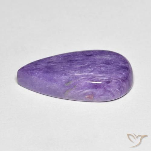 Charoite Violeta médio Natural 6.67ct, Formato de pêra, Opaco