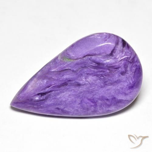 11.71ct Natural Medium Dark-Violet Charoite, Formato de pêra, Opaco