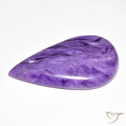 Charoite Medium Dark-Violet Natural 11.71ct, Formato de pêra, Opaco