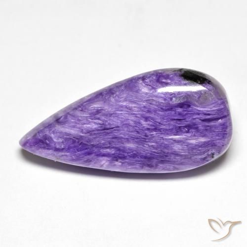 12.77ct Natural Violeta escuro Charoite, Formato de pêra, Opaco
