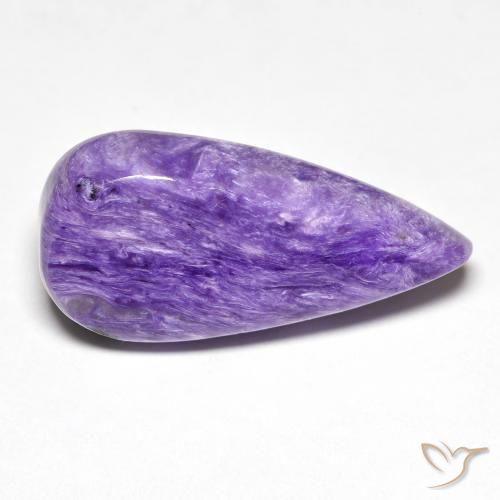 Charoite Violeta escuro Natural 12.77ct, Formato de pêra, Opaco