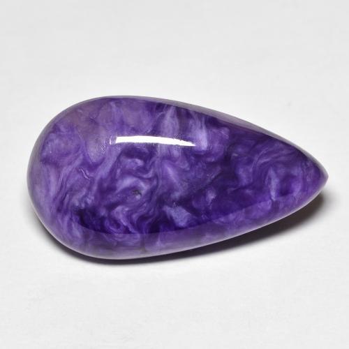 Charoite Violeta Médio Profundo Natural 10.86ct, Formato de pêra, Opaco