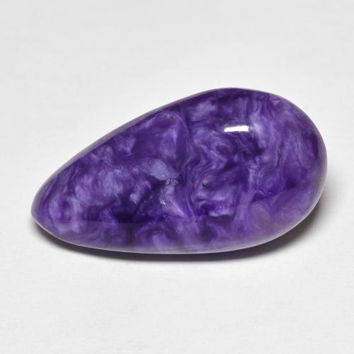 Charoite Violeta Médio Profundo Natural 10.86ct, Formato de pêra, Opaco
