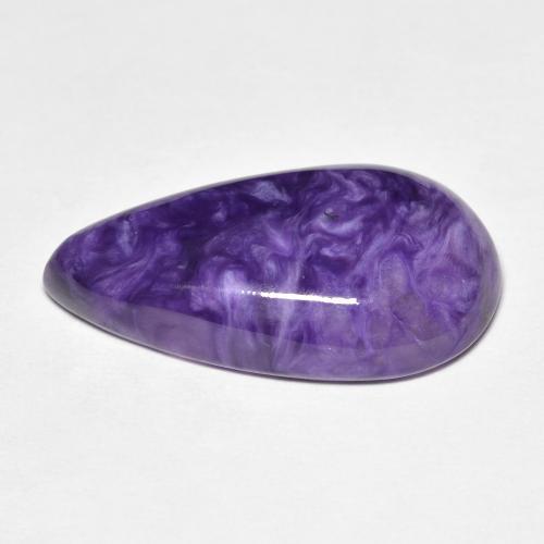 Charoite Violeta Médio Profundo Natural 10.86ct, Formato de pêra, Opaco