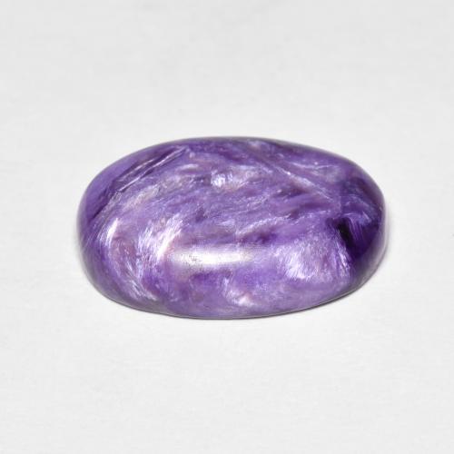 Charoíta violeta natural 5,19ct, corte oval, opaco
