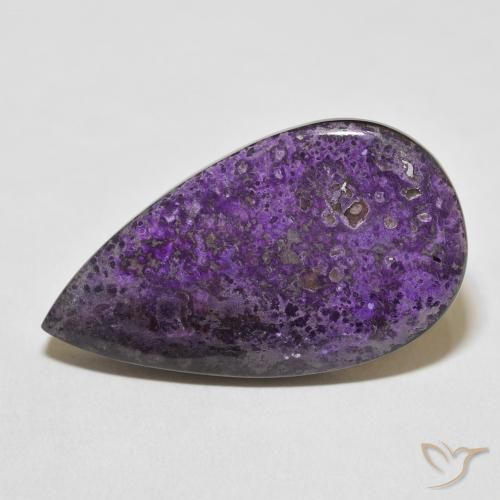 29.01ct Natural Aveludado Roxo Violeta Charoite, Formato de pêra, Opaco