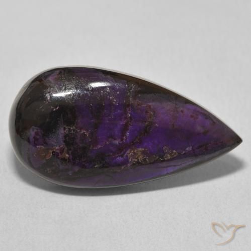 Charoite Violeta médio Natural 14.65ct, Formato de pêra, Opaco