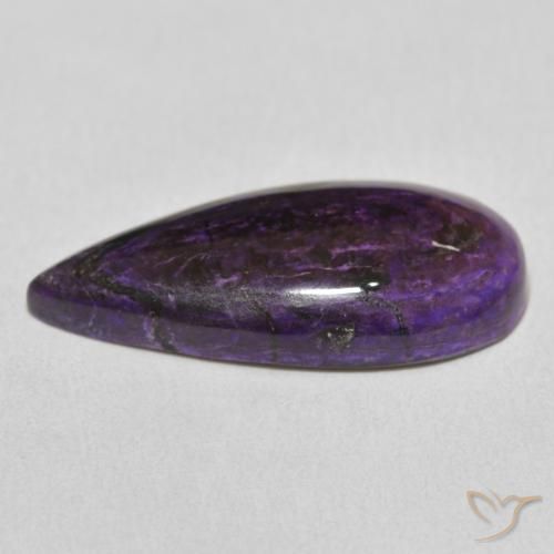 Charoite Violeta médio Natural 11.69ct, Formato de pêra, Opaco