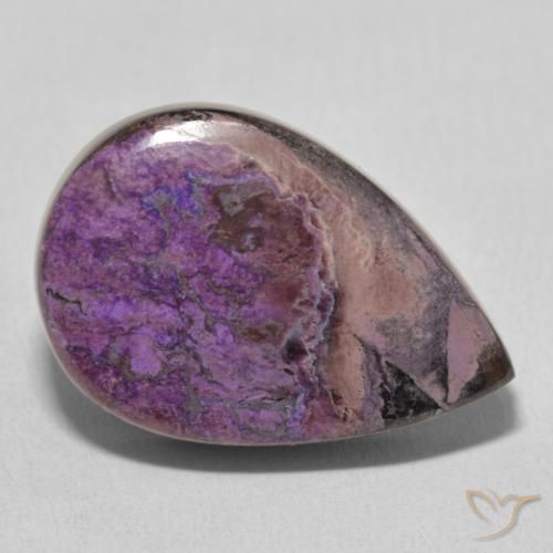 Charoite Violeta médio Natural 18.65ct, Formato de pêra, Opaco