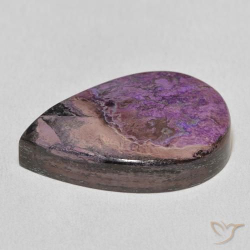 Charoite Violeta médio Natural 18.65ct, Formato de pêra, Opaco
