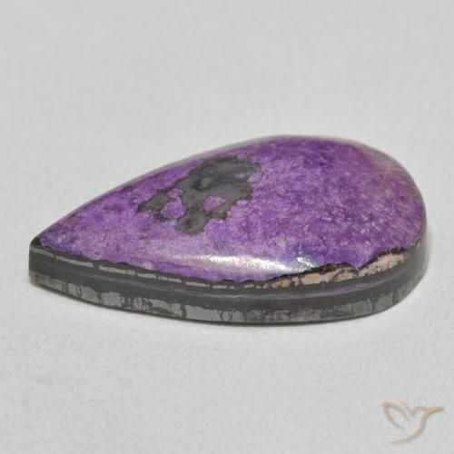 Charoite Violeta Profundo Natural 14.02ct, Formato de pêra, Opaco