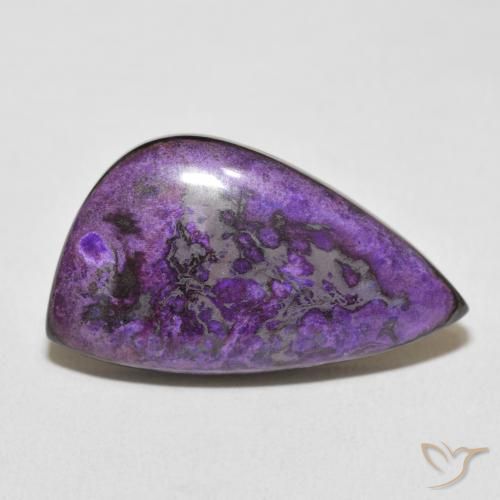 21.47ct Natural Violeta Profundo Charoite, Formato de pêra, Opaco
