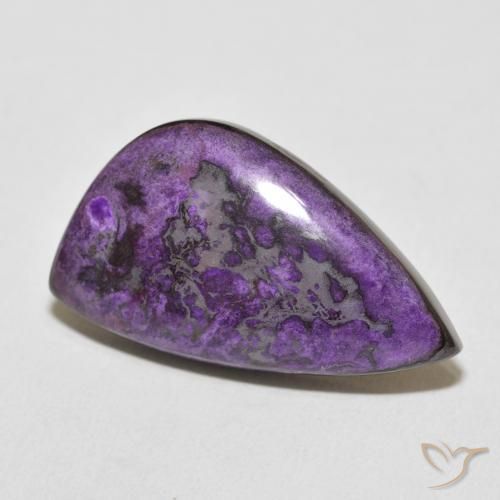 Charoite Violeta Profundo Natural 21.47ct, Formato de pêra, Opaco