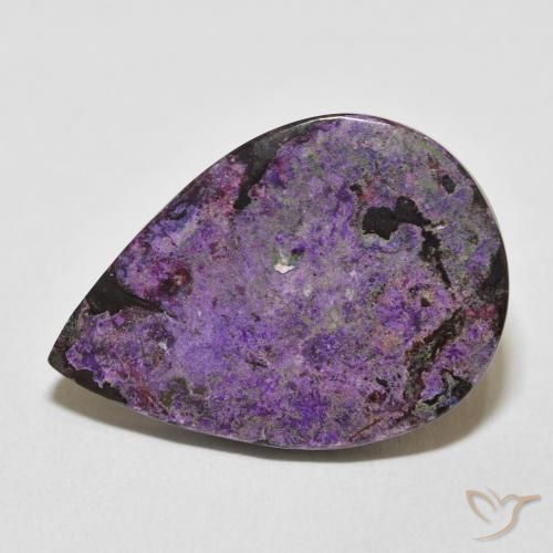 19.23ct Natural Aveludado Roxo Violeta Charoite, Formato de pêra, Opaco