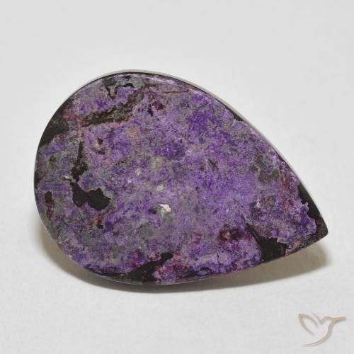 Charoite Aveludado Roxo Violeta Natural 19.23ct, Formato de pêra, Opaco
