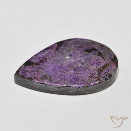 Charoite Aveludado Roxo Violeta Natural 19.23ct, Formato de pêra, Opaco