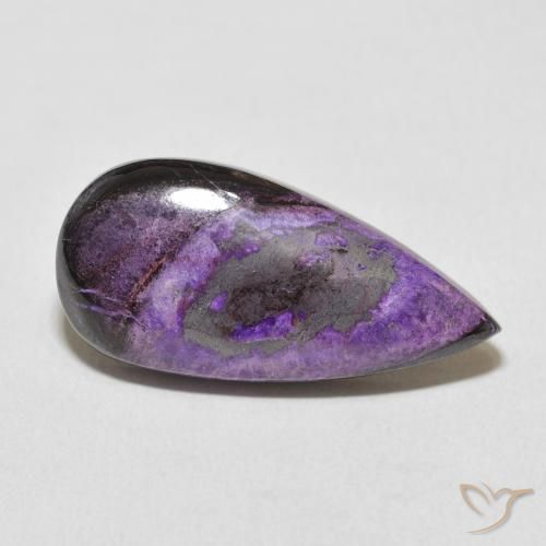 15.16ct Natural Violeta Médio Profundo Charoite, Formato de pêra, Opaco