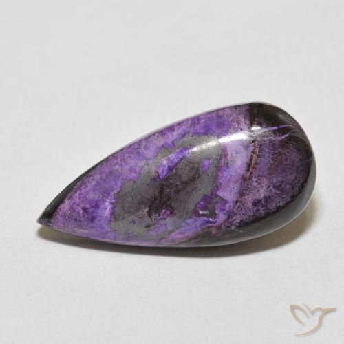 Charoite Violeta Médio Profundo Natural 15.16ct, Formato de pêra, Opaco
