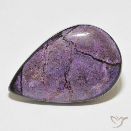 27.14ct Natural Aveludado Roxo Violeta Charoite, Formato de pêra, Opaco