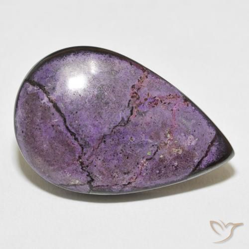 Charoite Aveludado Roxo Violeta Natural 27.14ct, Formato de pêra, Opaco