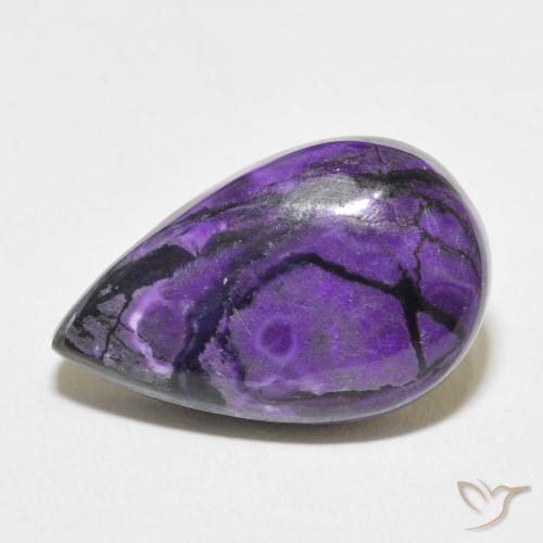 13.29ct Natural Violeta escuro Charoite, Formato de pêra, Opaco