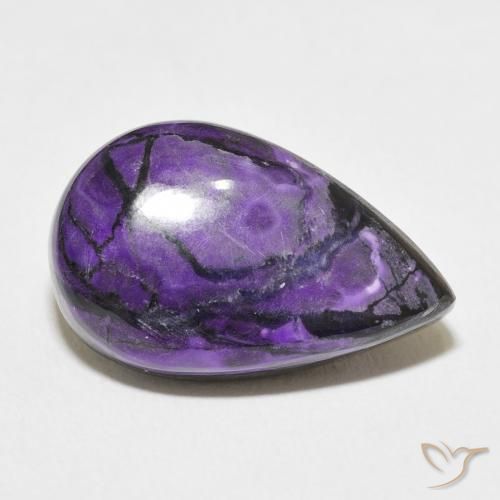 Charoite Violeta escuro Natural 13.29ct, Formato de pêra, Opaco