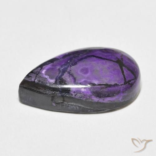 Charoite Violeta escuro Natural 13.29ct, Formato de pêra, Opaco