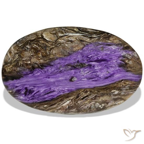 Charoíta violeta natural 52,72ct, formato de pêra, opaco