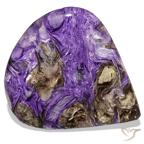Charoíta violeta natural 80,16ct, formato de pêra, opaco