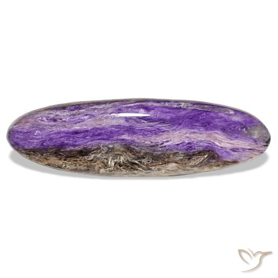 Charoíta violeta natural 23,32ct, corte oval, opaco
