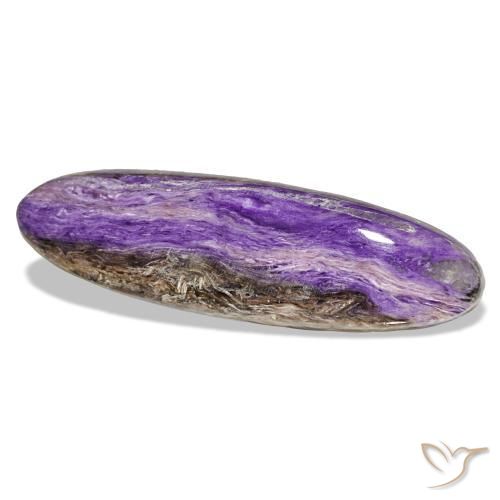 Charoíta violeta natural 23,32ct, corte oval, opaco