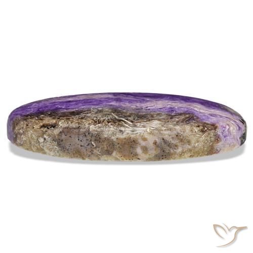 Charoíta violeta natural 23,32ct, corte oval, opaco