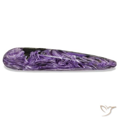 12.66ct violeta charoíta, formato de pêra, opaco