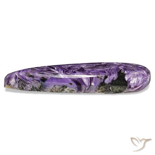 Charoíta violeta natural 12,66ct, formato de pêra, opaco