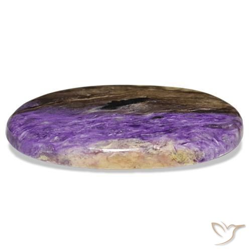 Charoíta violeta natural 26,14ct, corte oval, opaco