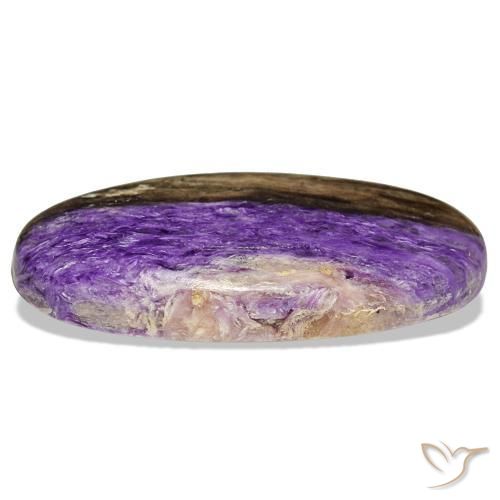Charoíta violeta natural 46,40ct, corte oval, opaco