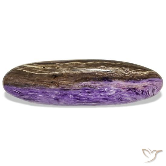 Charoíta violeta natural 14,78ct, corte oval, opaco