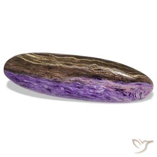 Charoíta violeta natural 14,78ct, corte oval, opaco