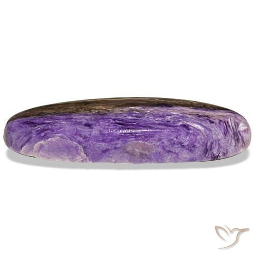 Charoíta violeta natural 14,78ct, corte oval, opaco