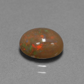 Opala chocolate multicolorido natural 1,42ct, corte oval, opaco