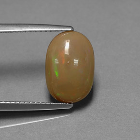 Opala chocolate multicolorido natural 2,59ct, corte oval, opaco