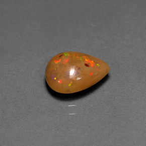 Opala chocolate multicolorido natural 1,64ct, formato de pêra, opaco