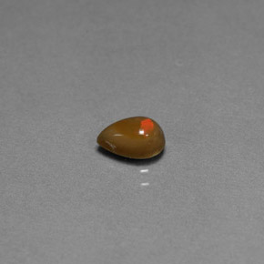Opala chocolate multicolorido natural 0,46ct, formato de pêra, opaco