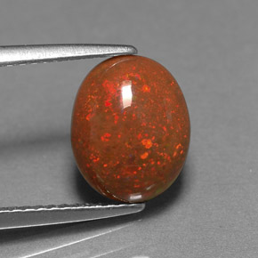 Opala de Chocolate Multicolorido Natural 1.66ct, Corte Oval, Opaco