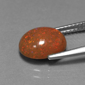 Opala de Chocolate Multicolorido Natural 1.66ct, Corte Oval, Opaco