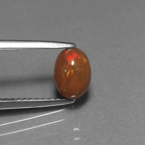 Opala de Chocolate Multicolorido Natural 0.69ct, Corte Oval, Opaco