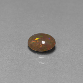 Opala de Chocolate Multicolorido Natural 0.60ct, Corte Oval, Opaco