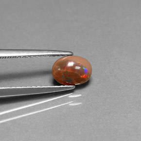 Opala de Chocolate Multicolorido Natural 0.37ct, Corte Oval, Opaco